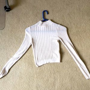 White Cropped Turtleneck